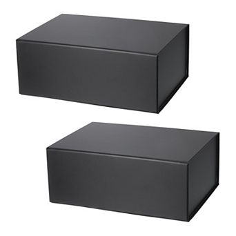 10x7x4 Inch Gift Box with Lid, 2 Pack Magnetic Closure Collapsible Paper Rectangle Favor Boxes