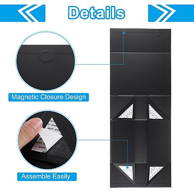 10x7x4 Inch Gift Box with Lid, 2 Pack Magnetic Closure Collapsible Paper Rectangle Favor Boxes