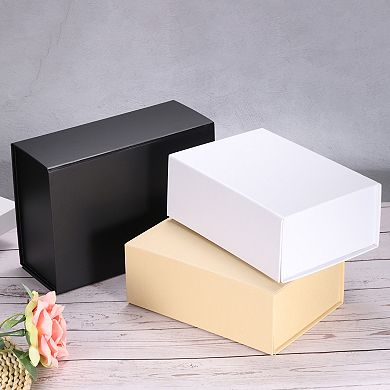 10x7x4 Inch Gift Box with Lid, 2 Pack Magnetic Closure Collapsible Paper Rectangle Favor Boxes
