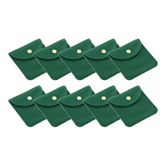 8x8cm Jewelry Pouches with Snap Button, 10 Pack Velvet Jewelry Pouches Portable Storage for Necklace