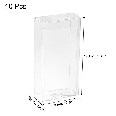 Plastic Retail Boxes 1.4"x2.8"x5.6" Gift Box with Protecting Film for Candy, Cookies Wrapping 10Pcs