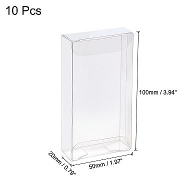 Plastic Retail Boxes 0.8"x2"x3.9" Gift Box with Protecting Film for Candy, Cookies Wrapping 10Pcs