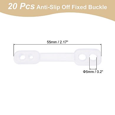 20Pcs Clothes Hanger Windproof Plastic Strips Hook, Anti-Slip Off Windproof Fixed Buckle