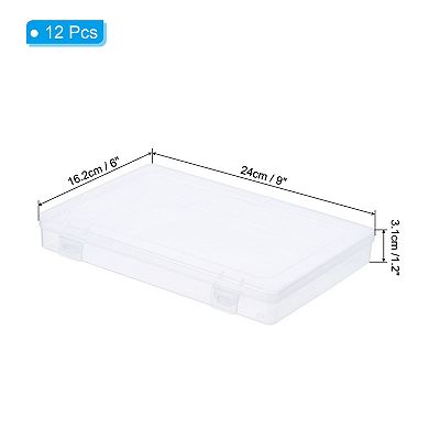 12Pack Plastic Rectangle Organizer Container for Beads Jewelry Small Items Art Craft 9"x6"x1.2"