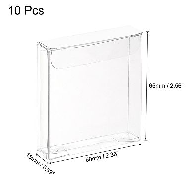 Plastic Retail Boxes 0.6"x2.4"x2.6" Gift Box with Protecting Film for Candy, Cookies Wrapping 10Pcs