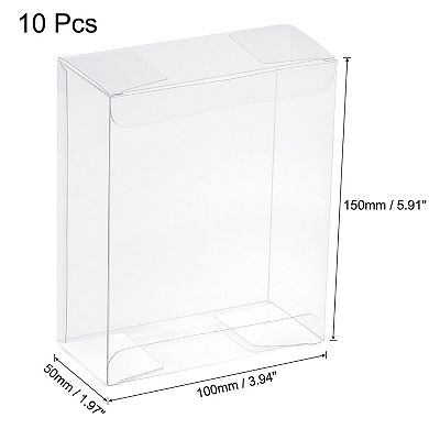 Plastic Retail Boxes 2"x3.9"x5.9" Gift Box with Protecting Film for Candy, Cookies Wrapping 10Pcs