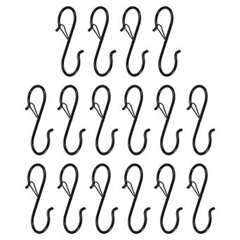 16 pc S Hooks Hanger with Safety Buckle for Hanging Plants Clothes Kitchen Utensil Bags