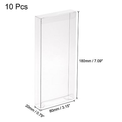 Plastic Retail Boxes 0.8"x3"x7" Gift Box with Protecting Film for Candy, Cookies Wrapping 10Pcs