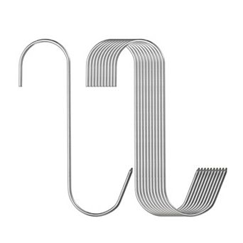 10 pc 6" Hooks Butcher Hook S-Shaped Meat Processing Hooks for Hanging Smoking Grilling Beef Rib BBQ