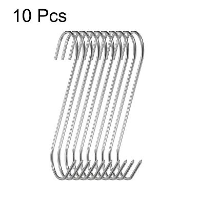 10pcs 6" Hooks Butcher Hook S-Shaped Meat Processing Hooks for Hanging Smoking Grilling Beef Rib BBQ