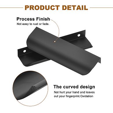 10 Pack Finger Edge Pull Cabinet Handles 96mm Hole Center