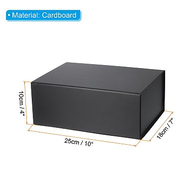10x7x4 Inch Gift Box with Lid, Magnetic Closure Collapsible Paper Rectangle Favor Boxes