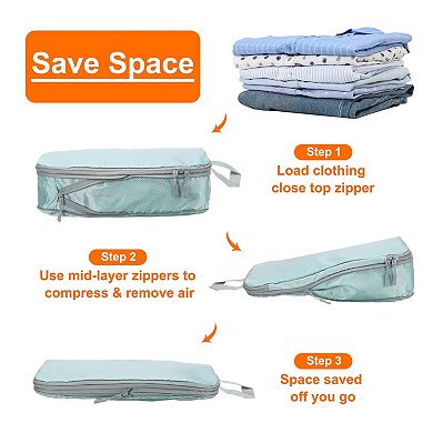 4pcs Compression Packing Cube for Suitcases Lightweight Luggage Organizers Bag Storage Travel Bag