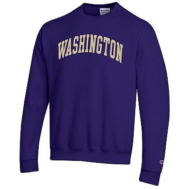 Men's Champion Purple Washington Huskies Basic Arch Fleece Pullover Sweatshirt