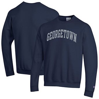 Men's Champion Navy Georgetown Hoyas Basic Arch Fleece Pullover Sweatshirt