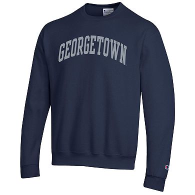 Men's Champion Navy Georgetown Hoyas Basic Arch Fleece Pullover Sweatshirt