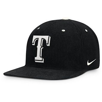 Men's Nike Black Texas Rangers Pro Corduroy Structured Snapback Hat