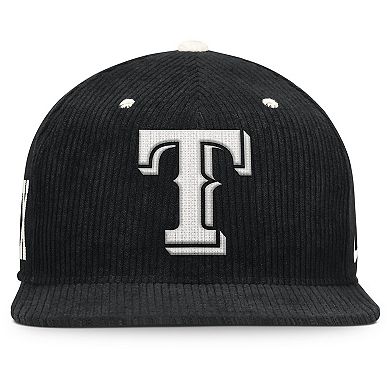 Men's Nike Black Texas Rangers Pro Corduroy Structured Snapback Hat