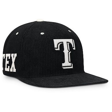 Men's Nike Black Texas Rangers Pro Corduroy Structured Snapback Hat