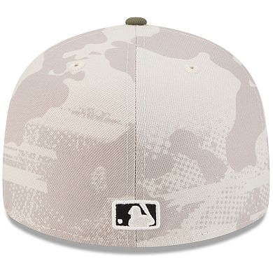 Men's New Era Light Beige/Olive Miami Marlins 2025 Armed Forces Day 59FIFTY Fitted Hat