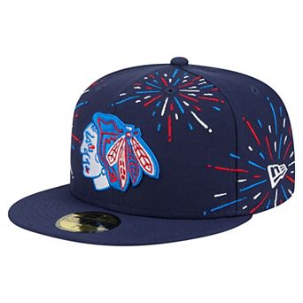Men's�New Era Navy Chicago Blackhawks Americana Fireworks 59FIFTY Fitted Hat