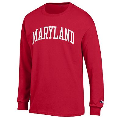 Men's Champion Red Maryland Terrapins Basic Arch Long Sleeve T-Shirt
