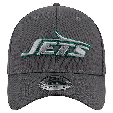 Men's New Era Graphite New York Jets Main 39THIRTY Flex Hat