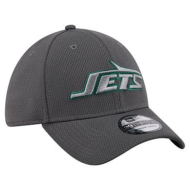 Men's New Era Graphite New York Jets Main 39THIRTY Flex Hat