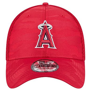 Men's New Era Red Los Angeles Angels Subtle Camo 39THIRTY Flex Hat