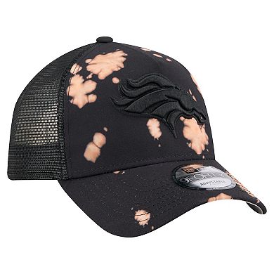 Men's New Era Black Denver Broncos Bleached 9FORTY A-Frame Adjustable Hat