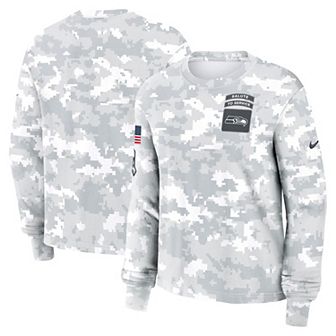 Women's�Nike Arctic Camo Seattle Seahawks 2024 Salute to Service Long Sleeve T-Shirt