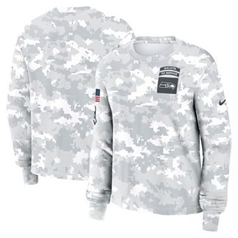 Women's�Nike Arctic Camo Seattle Seahawks 2024 Salute to Service Long Sleeve T-Shirt