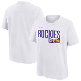Youth Nike White Colorado Rockies 2025 City Connect Wordmark T-Shirt