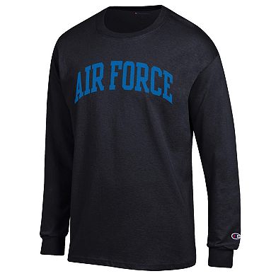 Men's Champion Black Air Force Falcons Basic Arch Long Sleeve T-Shirt