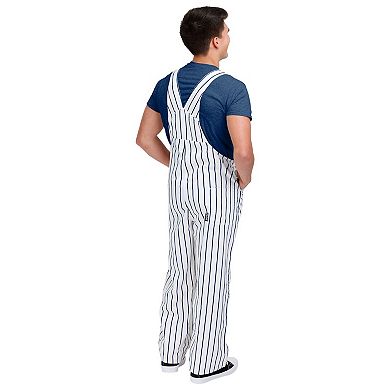 Men's FOCO White New York Yankees Pinstripe Bib Overalls