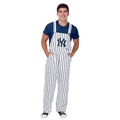 Men's FOCO White New York Yankees Pinstripe Bib Overalls