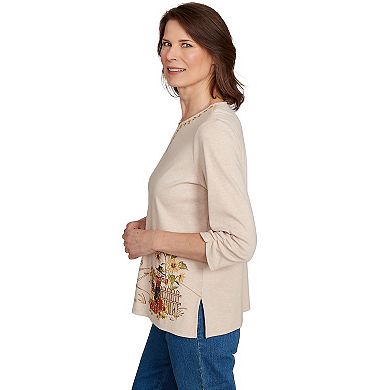 Petite Alfred Dunner Scarecrow Bordered Top