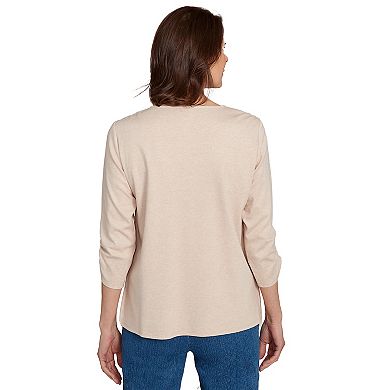 Petite Alfred Dunner Scarecrow Bordered Top