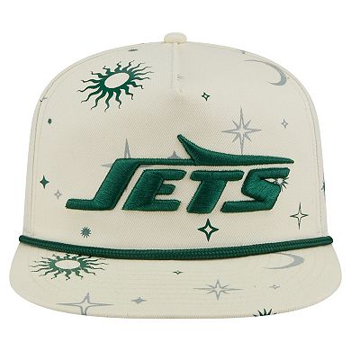 Men's New Era Cream New York Jets Celestial Golfer Adjustable Hat