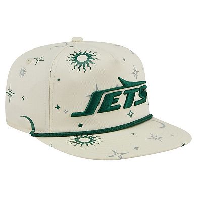 Men's New Era Cream New York Jets Celestial Golfer Adjustable Hat