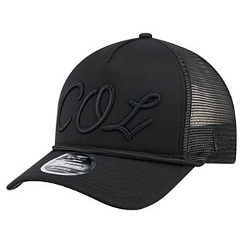 Men's New Era Black Colorado Rockies City Initial 9FORTY A-Frame M-Crown Adjustable Trucker Hat