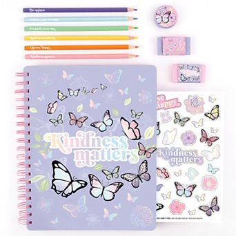 Make It Real Butterfly 200-Page Sketching Set with Journal & Art Supplies