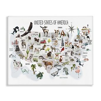 Stupell Home Decor United States of America Animal Canvas Wall Art