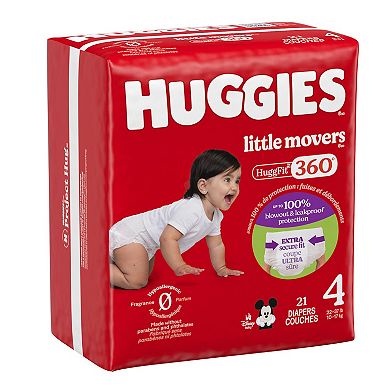 Huggies Little Movers HuggFit 360 Degree Size 7 21-pk. Disposable Diapers