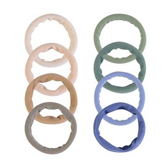 Emberly Multi Colored Fabric Hair Ties 8 pk