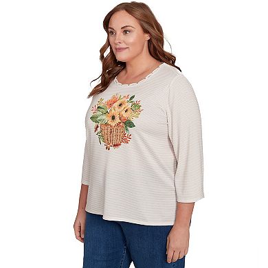 Plus Size Alfred Dunner Harvest Basket Floral Graphic Top