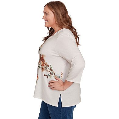 Plus Size Alfred Dunner Floral Squirrel Harvest Top
