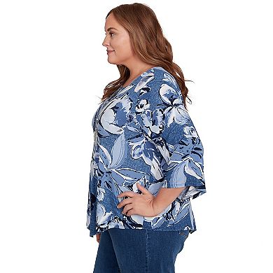 Plus Size Alfred Dunner Puff Print Floral Top