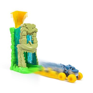 Monster Jam Mini Jams Megalodon Jungle Blaster Launcher Playset with 2 Exclusive Truck Toys