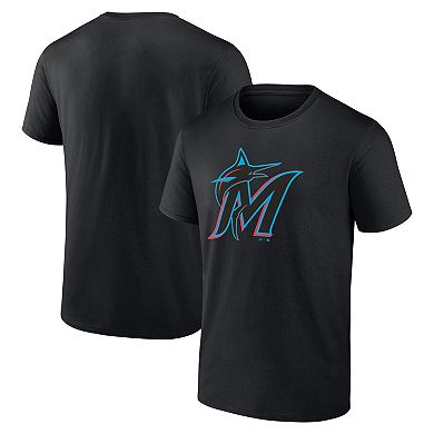 Men's Profile Black Miami Marlins Big & Tall Primary Logo T-Shirt